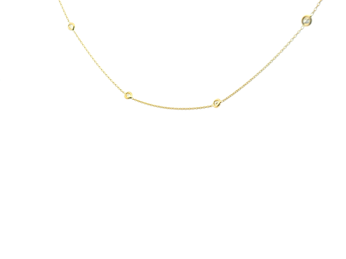 Bezel Set Diamond Station Necklace
