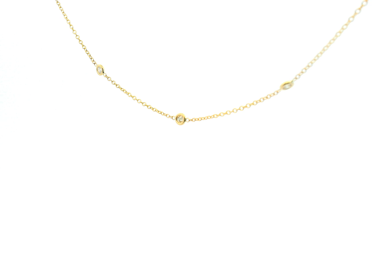Bezel Set Diamond Station Necklace