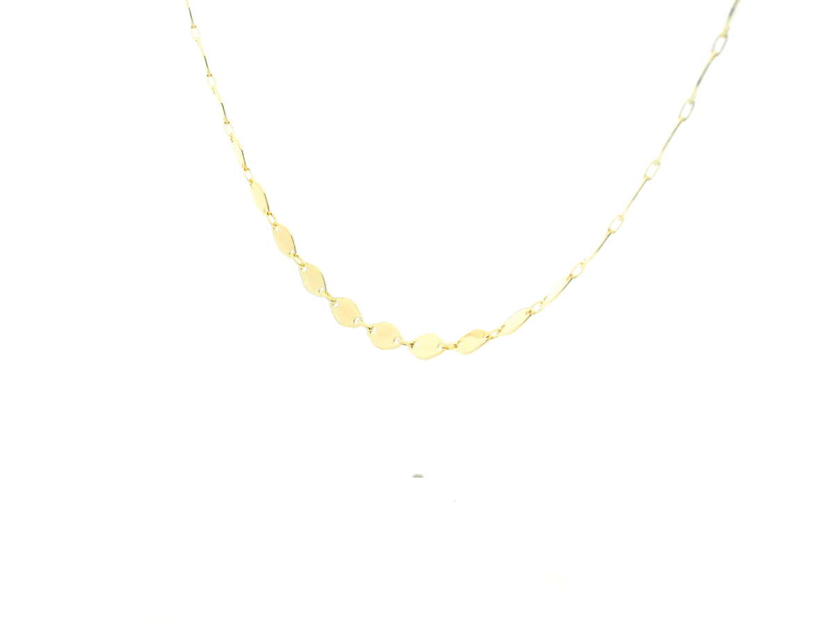 Polished Oval Disc Link Station Necklace