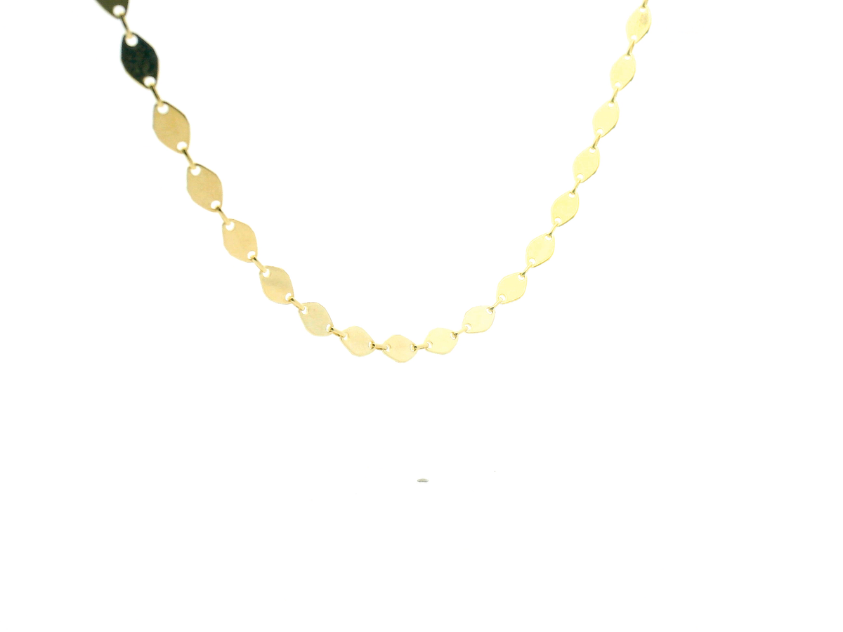 Polished Oval Disc Link Station Necklace