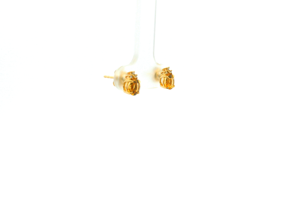 Citrine and Diamond Accent Stud Earrings