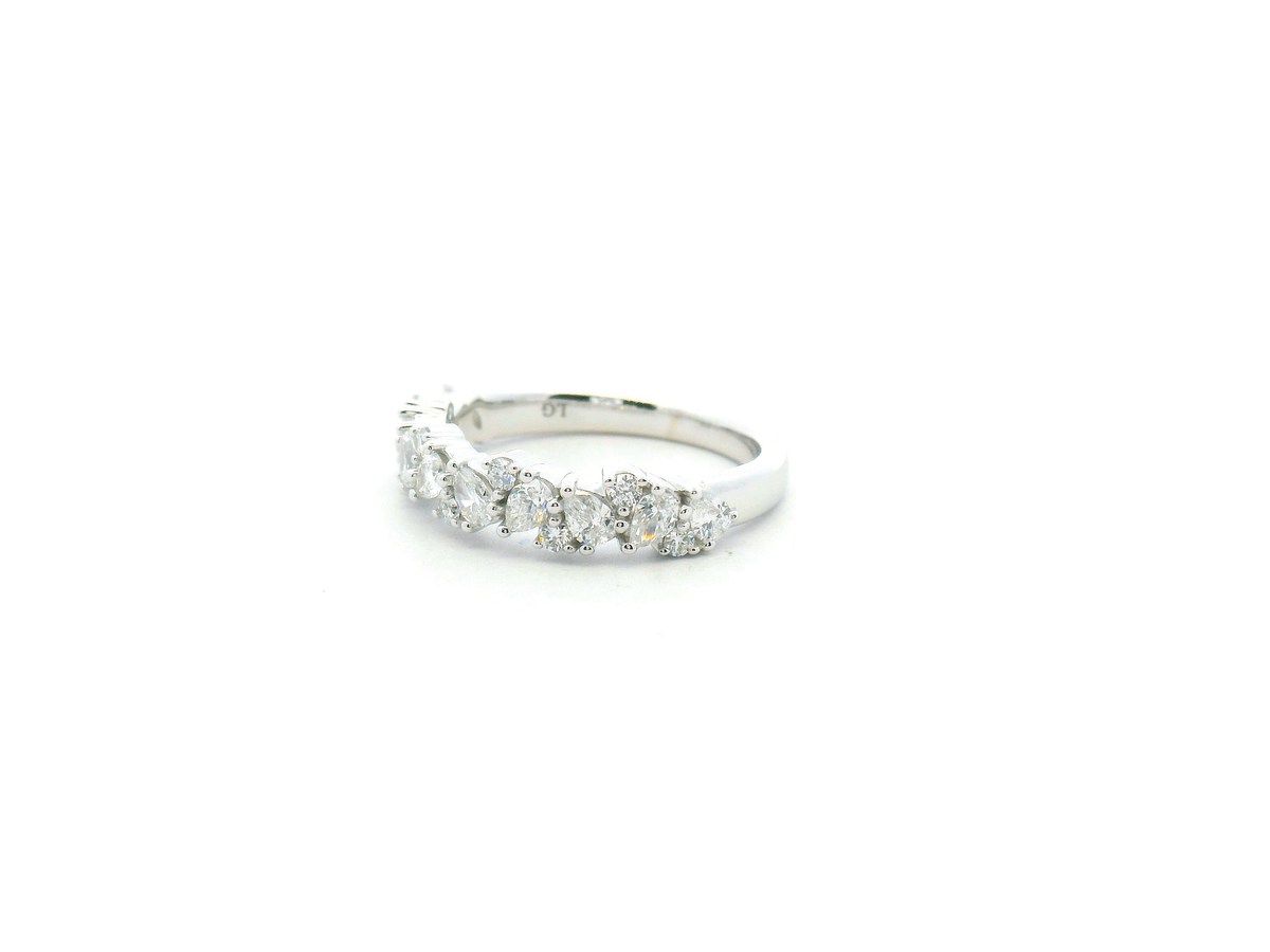 Pear & Round Diamond Cluster Wedding Band