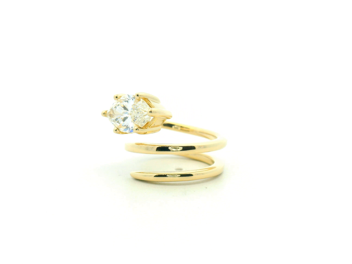 Marquise Diamond Coil Wrap Ring